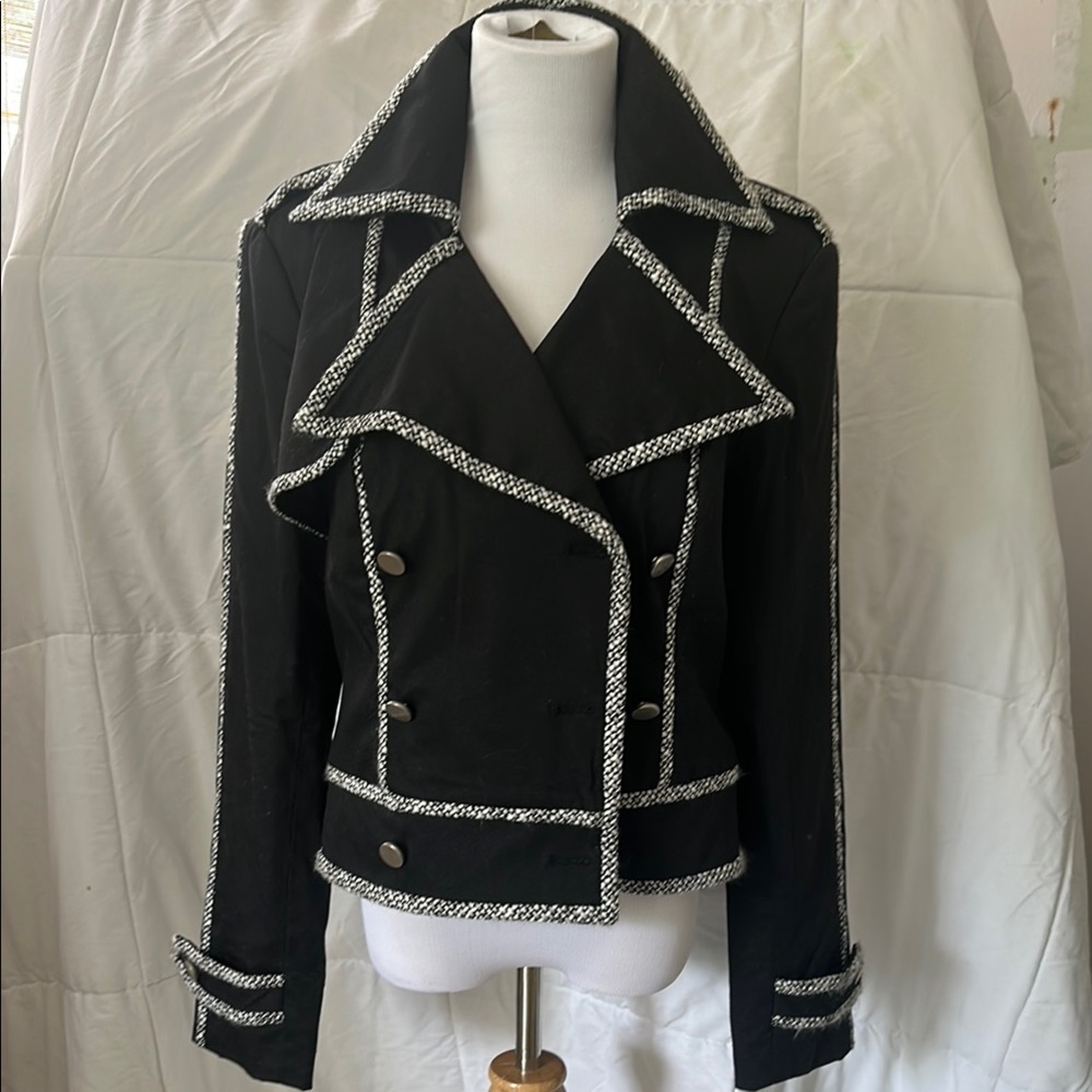 Cache Chic Black Women's Jacket with White Trim